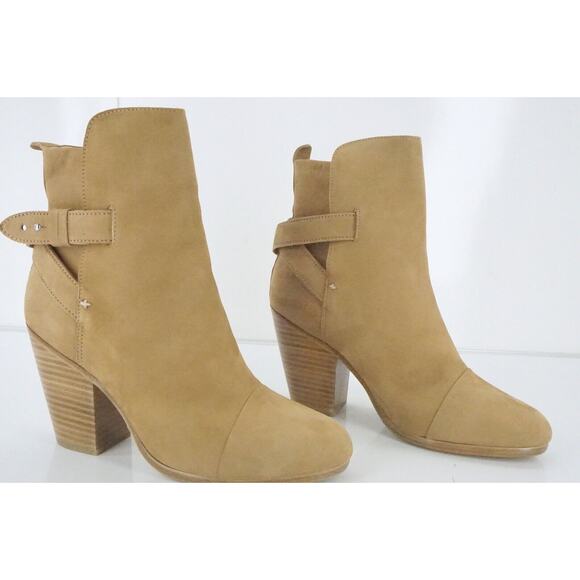 Rag & Bone Kinsey Brown Suede Block Heels Ankle Boots Size 38 $595 NIB - Picture 4 of 11
